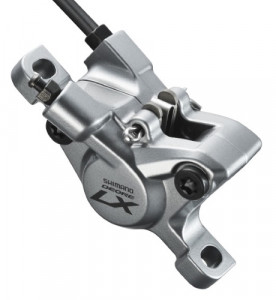 ETRIER FRANA PE DISC SHIMANO DEORE LX BR-T675 FATA SAU SPATE HIDRAULICA PT. POST MOUNT PLACUTE RESIN ARGINTIU AMBALAT IND.