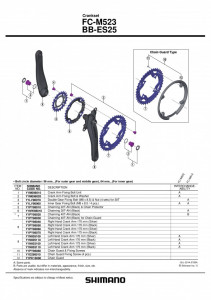 FOAIE SHIMANO FC-M523 22T-AN NEAGRA & CHAIN PROTECTOR - Img 2