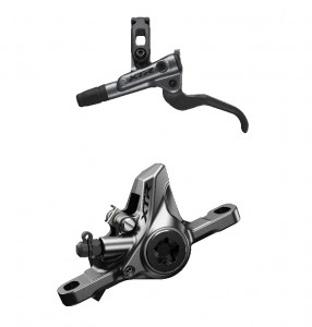 FRANA PE DISC SET ASAMBLAT SHIMANO XTR BL-M9100(L) BR-M9100(F) FARA ADAPTOR PLACUTE RESIN FARA ARIPIOARE DE RACIRE FURTUN SM-BH90-SS 1000MM NEGRU INCL. OLIVA SI INSERTIE CONECTARE AMBALAT IND.
