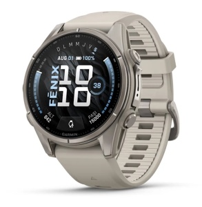 Garmin Fenix 9 - 43mm Titan cu curea din silicon French Gray