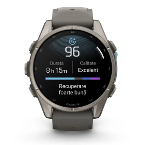 Garmin Fenix 9 - 43mm Titan cu curea din silicon Pebble Gray - Img 9