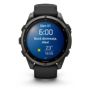Garmin Fenix 9 - 47mm Titan DLC Carbon grey cu curea neagra din silicon - Img 10