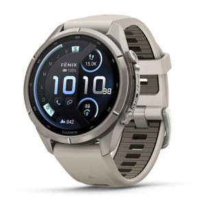 Garmin Fenix 9 Pro - inReach, 43mm Titan cu curea din silicon Gray/Dark Sandstone