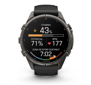 Garmin Fenix 9 Pro - inReach, 43mm Titan DLC Carbon Gray cu curea din silicon Black/Pebble Gray - Img 5