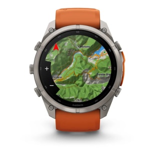 Garmin Fenix 9 Pro - inReach, 51mm Titan cu curea din silicon Autumn Orange/Spark Orange - Img 10
