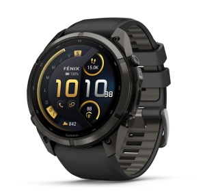 Garmin Fenix 9 Pro - inReach, 51mm Titan DLC Carbon Gray cu curea din silicon Black/Pebble Gray
