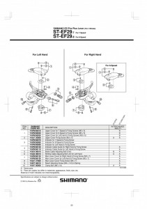 INDICATOR SHIMANO ST-EF29 DREAPTA 7 VIT. & SURUBURI DE FIXARE