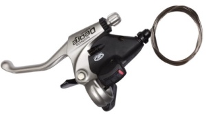 MANETA SCHIMBATOR/FRANA SHIMANO DEORE ST-M510 STANGA 3 VIT. CABLU DE SCHIMBATOR 1800MM COMPATIBIL SC PT. V-BRAKE OGD ARGINTIU VRAC