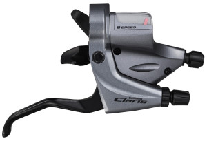 MANETE SCHIMBATOR/FRANA SHIMANO CLARIS ST-R240-R 8 VIT. CABLU 2050MM PT. SOSEA PT. FRANA MECANICA PE DISC/CALPER/CANTI AMBALAT IND.