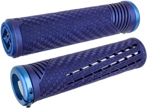 ODI CF Lock-On Grips Sapphire Blue w/ Blue Clamp