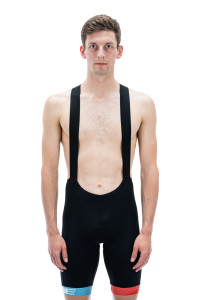 PANTALONI CICLISM CUBE TEAMLINE BIB SHORTS BLACK BLUE RED S - Img 2