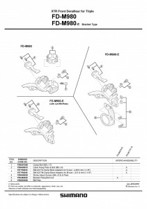 PLACA BUTUC PEDALIER SHIMANO FD-M980-E - Img 2