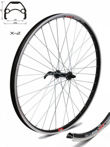 Roata fata CROSSER X2 36H 26" QR - V-brake cu butuc JYD761 | capsata - Img 2