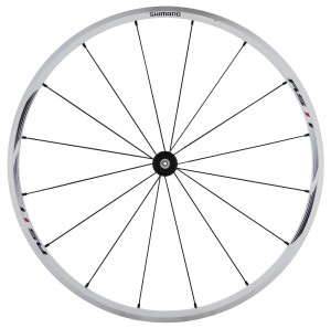 ROATA SHIMANO WH-RS11 FATA & SPATE 10-11 VIT. 16H/20H JANTA CLINCHER ALBA CU BANDA STICKERE STANDARD QR NEGRU SPATE QR 163MM AMBALAT IND.