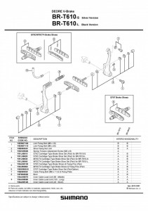 SABOTI DE FRANA SHIMANO BR-T610L CARTRIDGE M70CT4 1 PER.