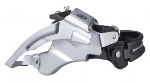 SCHIMBATOR FATA SHIMANO DEORE FD-M530 TRIPLU PT. 9 VIT. PE SPATE TOP SWING TRAGERE DUBLA COLIER 34.9MM (INCL. ADAPTOR 31.8MM) UNGHI CS 63-66 PT. 44/48T VRAC