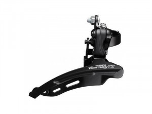 SCHIMBATOR FATA SHIMANO TOURNEY FD-TZ500-DS6 TRIPLU PT. 6/7 VIT. PE SPATE TRAGERE DE JOS COLIER 31.8MM PT. 42T UNGHI CS 66-69 CHAINLINE 47.5MM AMBALAT IND.