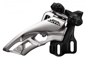 SCHIMBATOR FATA SHIMANO XTR FD-M9000-E PT. 3X11 E-TYPE SIDE SWING TRAGERE PRIN FATA FARA BB PLATE UNGHI CS 66-69 AMBALAT IND.