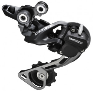 SCHIMBATOR SPATE SHIMANO DEORE RD-M615-GS 10 VIT. TOP NORMAL SHADOW PLUS PRINDERE DIRECTA (COMPATIBIL DIRECT MOUNT) NEGRU AMBALAT IND.