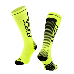 Sosete lungi Force Compress, negru/fluo, S-M (36-41)