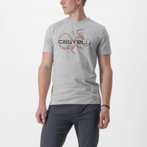 Tricou casual Castelli Finale Tee, Gri, XL