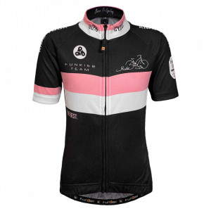 Tricou Ciclism Copii FUNKIER Saletti (S/S) - Pink/Black 12 ani - Img 2