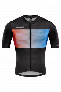 TRICOU CICLISM CUBE TEAMLINE JERSEY S/S BLACK BLUE RED S