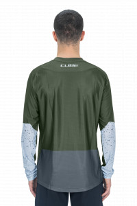 TRICOU CICLISM CUBE VERTEX ROUND NECK JERSEY TM L/S OLIVE GREY XL - Img 3