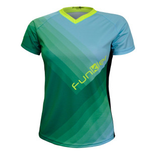 Tricou Ciclism Polo FUNKIER Termoli-W Enduro Women (S/S) - Green/Blue L