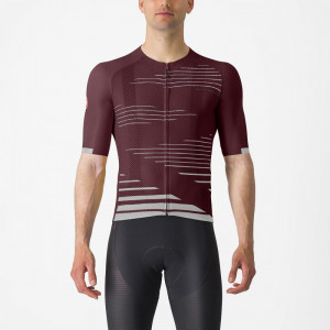 Tricou cu maneca scurta Castelli Climbers 4.0, Visiniu/Gri, L