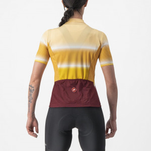 Tricou cu maneca scurta Castelli Dolce, de dama, Galben/Visiniu, M - Img 2