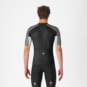 Tricou cu maneca scurta Castelli Entrata 6, pentru barbati, negru deschis/gri inchis-gri fumuriu, XXL - Img 2