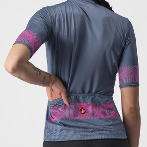 Tricou cu maneca scurta Castelli Fenice, de dama, Bleumarin/Roz, L - Img 4