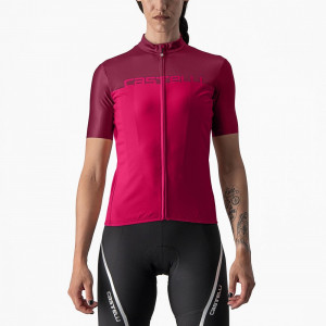 Tricou cu maneca scurta Castelli Velocissima, de dama, Rosu/Visiniu, S