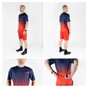 Tricou maneca scurta Force MTB Angle albastru/rosu L - Img 6