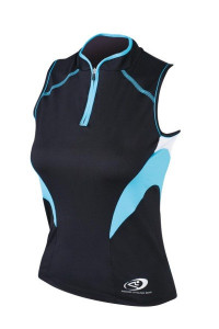 TRICOU SHIMANO INDOOR FARA MANECI FEMEI NEGRU/ALBASTRU