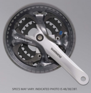 ANGRENAJ PEDALIER SHIMANO ACERA FC-M361-S 48X38X28T BRAT 175MM PT. 7/8 VIT. PE SPATE PT. LANT HG CU CG COMPATIBIL CHAINCASE ARGINTIU AMBALAT IND.