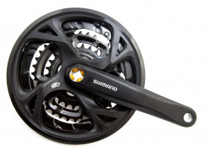 ANGRENAJ PEDALIER SHIMANO ACERA FC-M371-L 44X32X22T BRAT 165MM PT. 9 VIT. PE SPATE CU CG (INTEGRATED TYPE) COMPATIBIL CHAINCASE CU SURUBURI SHIMANO LOGO NEGRU AMBALAT IND. - Img 2