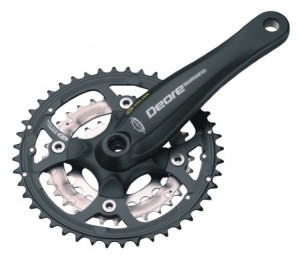 ANGRENAJ PEDALIER SHIMANO DEORE FC-M540 44X32X22 BRAT 170MM FOR REAR 9 SPEED OCTALINK & HOLLOWTECH CHAINCASE NOT COMPATIBLE BLACK CRANK/SPIDER/44T SILVER 32T/22T W/O CG VRAC