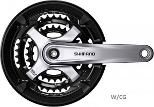 ANGRENAJ PEDALIER SHIMANO FC-TY701 42X34X24 (BLACK/BLACK/BLACK) BRAT 175MM PT. 6/7/8 VIT. PE SPATE FARA CG INCL. SURUBURI DE FIXARE ARGINTIU AMBALAT IND.