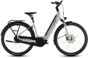 BICICLETA ELECTRICA CUBE SUPREME RT HYBRID COMFORT EXC 600 EASY ENTRY CHAMPAGNE GREY 2026 42 cm