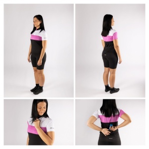 Bluza ciclism Force View Lady maneci scurte negru/alb/roz L - Img 7