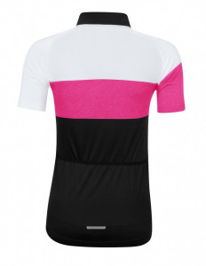 Bluza ciclism Force View Lady maneci scurte negru/alb/roz M - Img 2