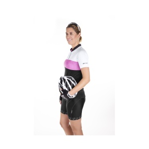 Bluza ciclism Force View Lady maneci scurte negru/alb/roz XL - Img 4