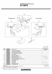 CAPAC MANETA SHIMANO ST-6870 DREAPTA & SURUBURI DE FIXARE