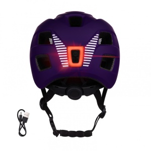 Casca Force Zebu cu lumina, violet XS-S (46-52 cm) - Img 2