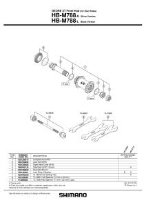 CON SHIMANO HB-M788 DREAPTA M19