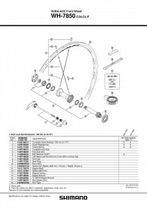 CON SHIMANO WH-7850 STANGA LOCK NUT (M10) & CON (M12) & GARNITURA PT. PRAF - Img 2