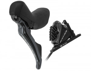 FRANA PE DISC SET ASAMBLAT J-KIT DIRECT SHIMANO DURA ACE ST-R9120(L) BR-R9170(F) PT. ROTOR 140MM PLACUTE RESIN (CU ARIPIOARE DE RACIRE) CABLU DE SCHIMBATOR CABLE 1800MM CAMASA DE SCHIMBATOR OT-SP41 600MM FURTUN SM-BH90 1000MM NEGRU AMBALAT IND.