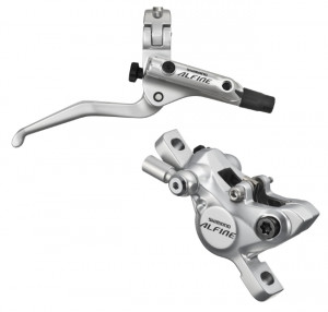 FRANA PE DISC SET ASAMBLAT SHIMANO ALFINE BL-S700S(L) BR-S700S(F) PT. POST MOUNT PLACUTE RESIN (FARA ARIPIOARE DE RACIRE) FURTUN SM-BH90SB 1000MM NEGRU INCL. OLIVA & INSERTIE CONECTARE ARGINTIU VRAC